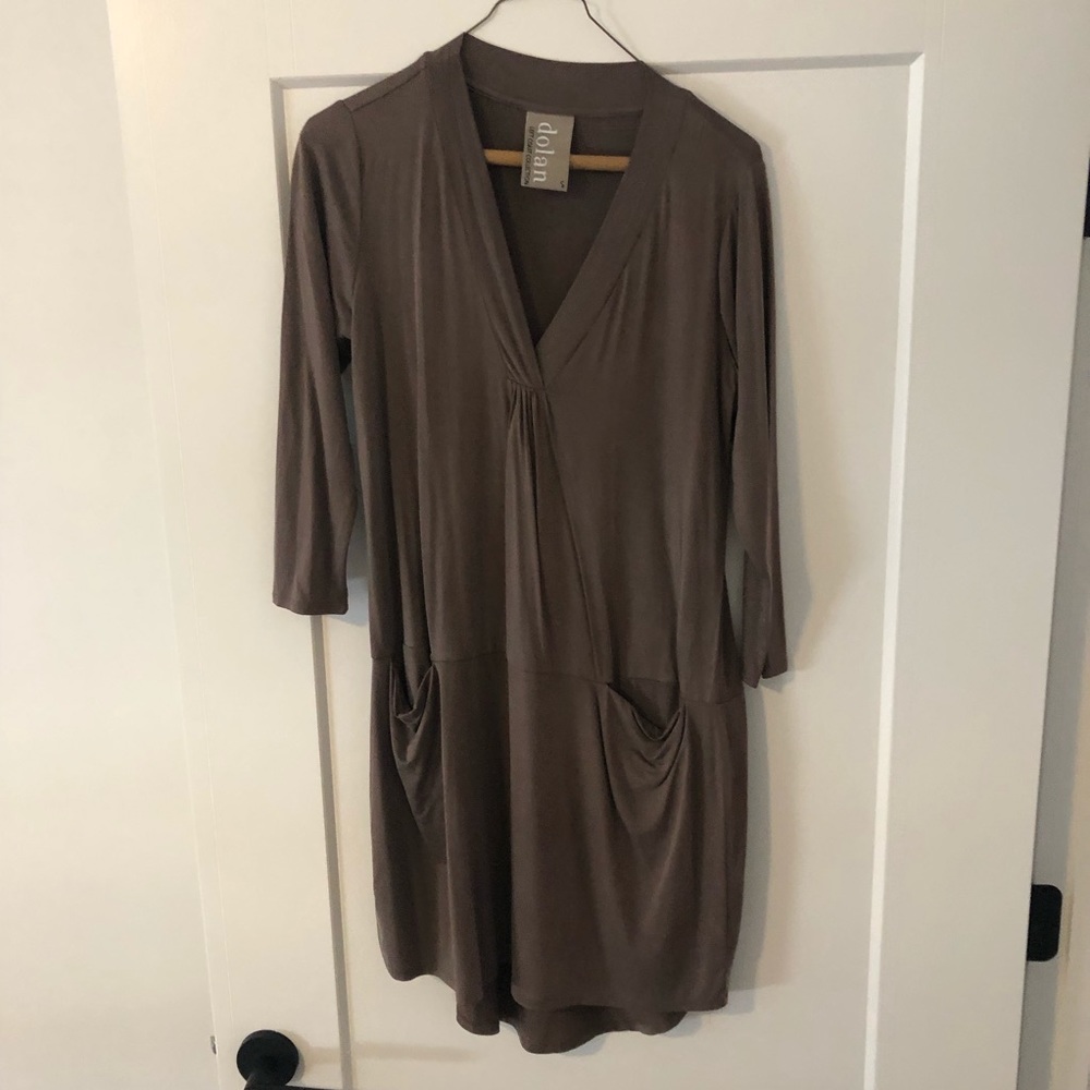 ANTHROPOLOGIE super soft brown dress with pockets